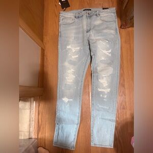 Stylish Light Blue Distressed Jeans for Men